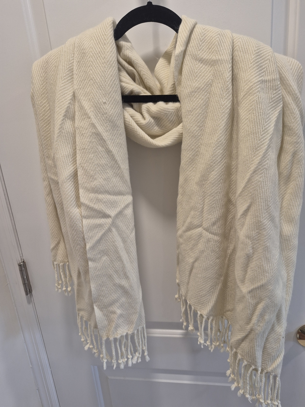 Martha Stewart Cream Fringe Wrap